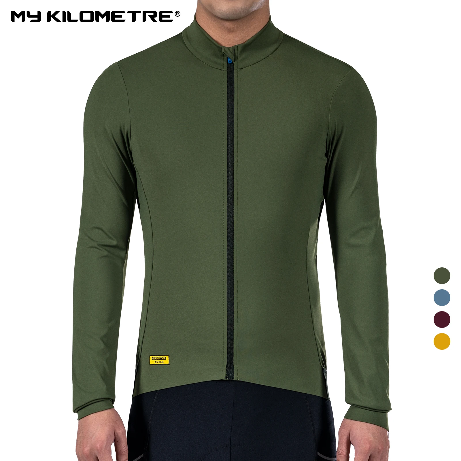 MY KILOMETRE Spring Autumn 2023 Men's Cycling Jersey Long Sleeve Full Zip Slim Fit Bike Shirts Road Bicycle Cycling Clothes