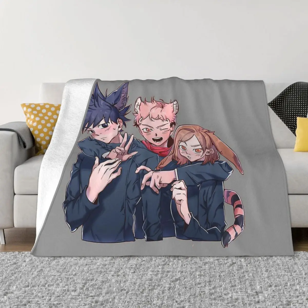 

Jujutsu Kaisen Juvenile Animation Blanket Flannel Cute Tree People Cozy Soft FLeece Bedspread