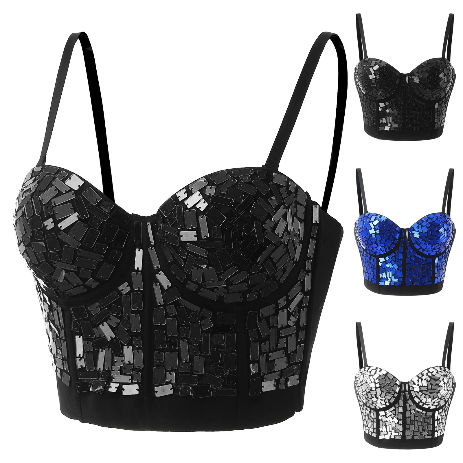 

Womens Corset Top Bustier Corset Top Tight Fitting Corset Tank Top Suspender Top Solid Short Fashion Lace