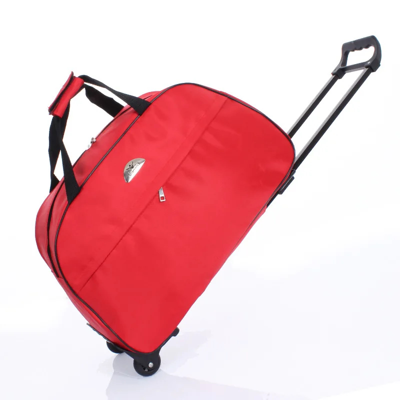 

Вместительные дорожные сумки-тележки для женщин и мужчин, водонепроницаемая сумка на колесиках из ткани Оксфорд, чемодан на колесиках
