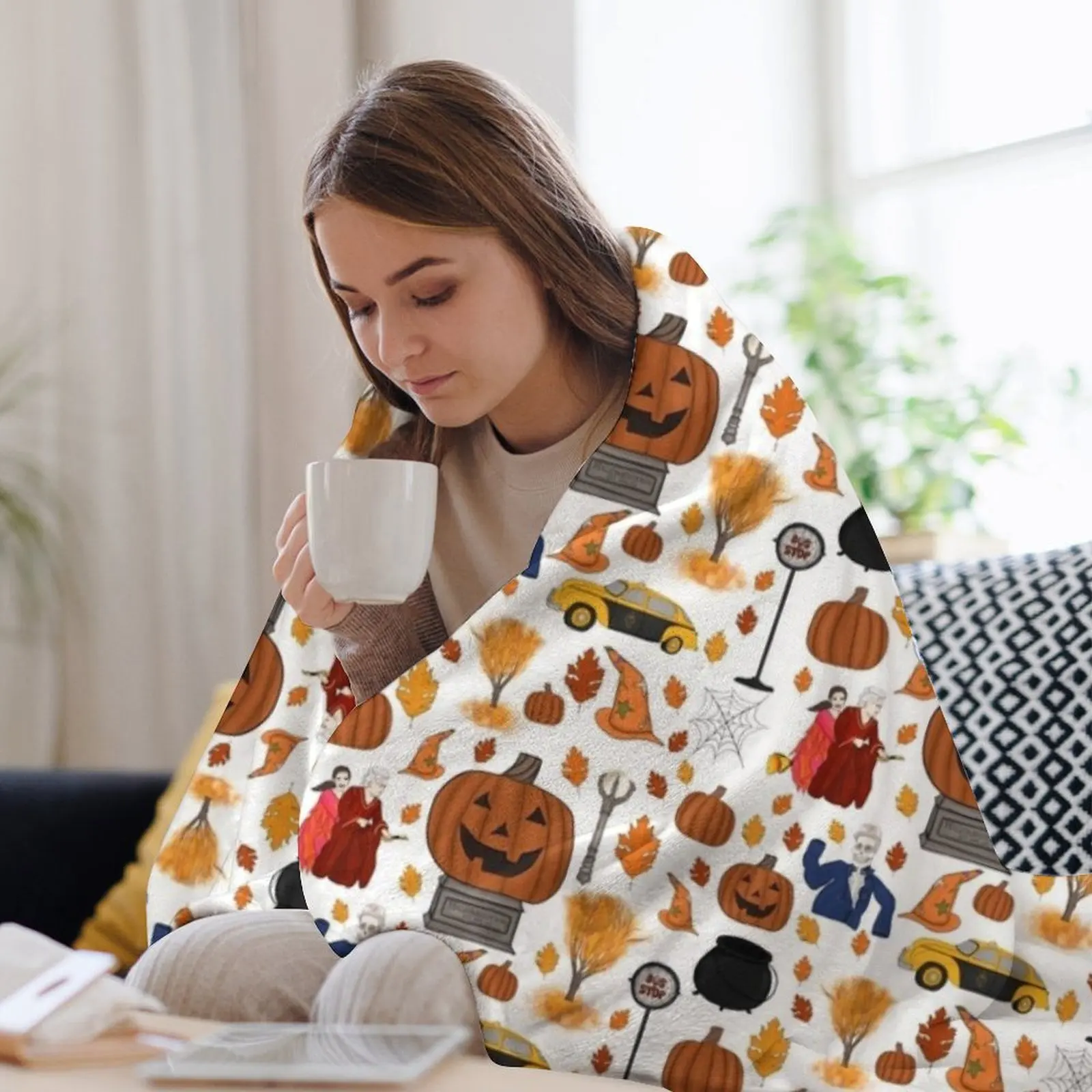 Хэллоуинтаун Эст. Длинное одеяло Ago для малышей одиночные теплые одеяла с