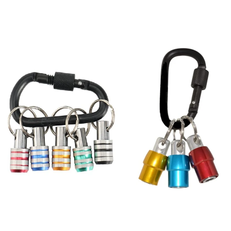 

Screwdriver Bit Holders 1/4Inch Keychain Extension Bar Aluminum Alloy Screwdriver Bits Holder Set Drill Screw Adapter