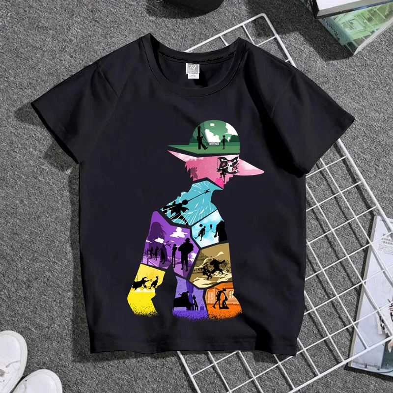 

New Casual Boys and Girls Short-sleeved ONE PIECE Fun Printing Fashion Boys and Girls Short-sleeved T-shirt Kids Clothes