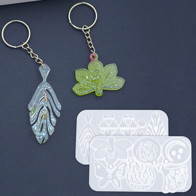 

Leaves Flowers Butterfly Epoxy Pendant Silicone Mold Set DIY Crystal Jewelry Casting Resin Mould for Charm Parts Making Tool