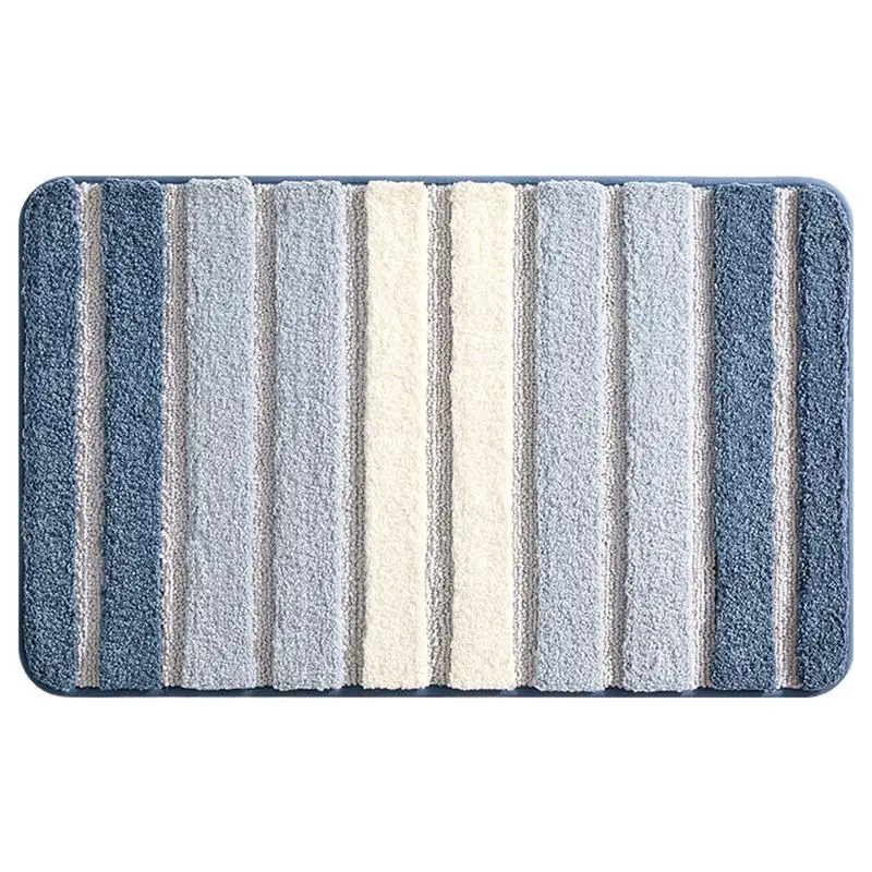 

Bathroom Mats Super Absorbent Floor Mat Machine Washable Non-Slip Striped Carpet Floor Rugs For Bathroom Shower Sink Bathtub