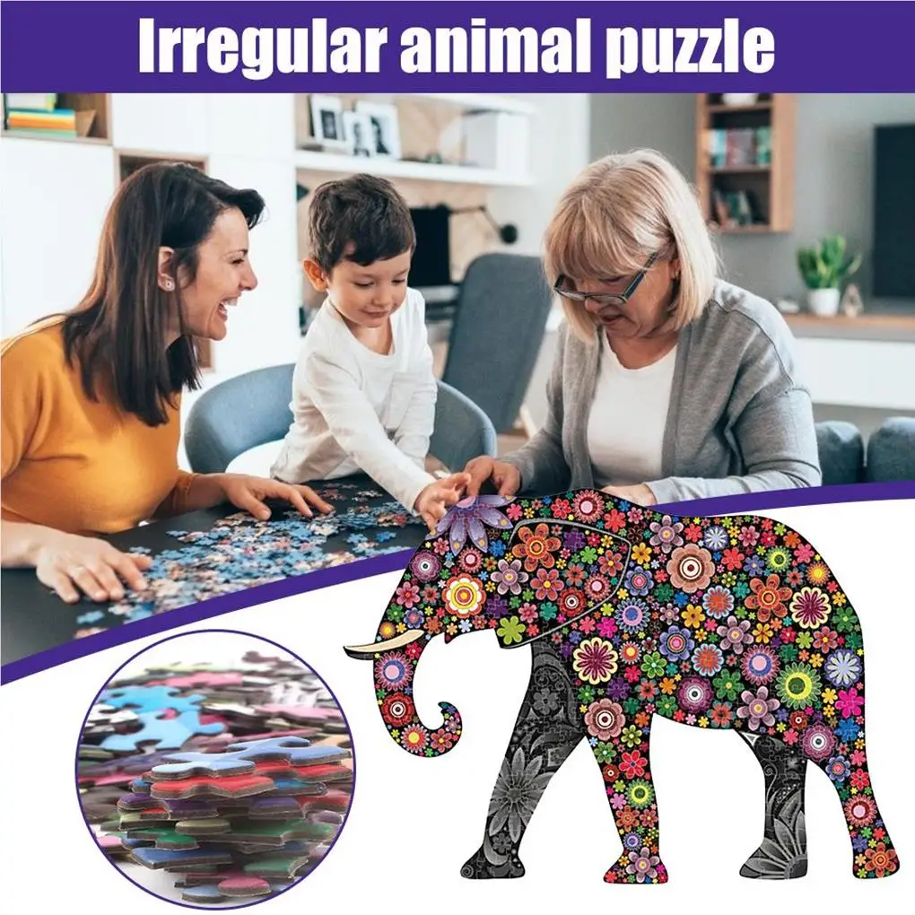 

Puzzles Set Cartoon Animals Educational Jigsaw Pieces Family Toy Crafting Interactive Toys Hanging Decoration Ornaments