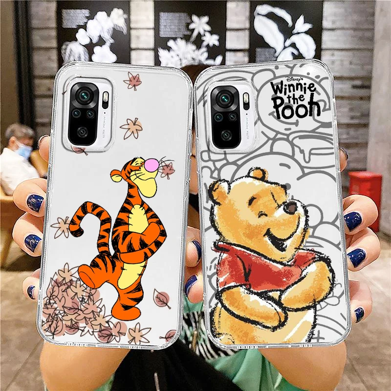 

Disney Winnie Pooh Bear For Xiaomi Redmi Note 12 10 11 9 Pro Plus Speed 11S 11T 10S 9T 9S 8 5G Transparent Phone Case Cover