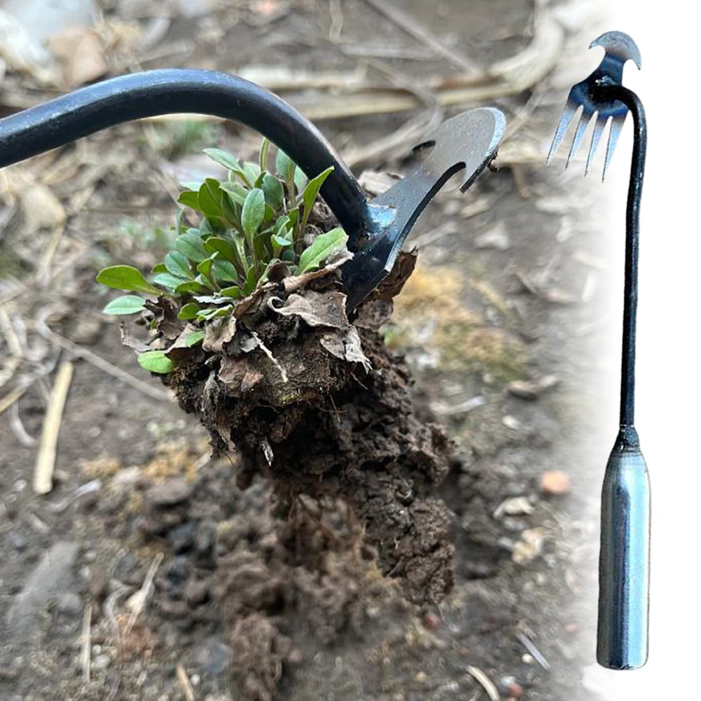 

Manganese Steel Garden Weeders Grass Rooting Loose Soil Rake Hand Weeding Removal Puller Sturdy V-shaped Fork Root Removal Tool