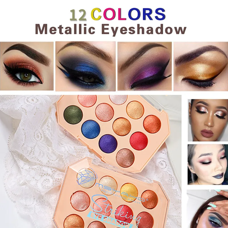 

Twelve colors, small round cakes, eye shadow, pearlescent light, bright diamond, high gloss, and eye coloring