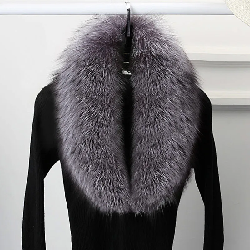 

90CM Faux Fur Collar High Quality Fur Scarf Super Luxury Fashion Women Men Imitated Hair Scarves Jackets Hood Shawl Wraps