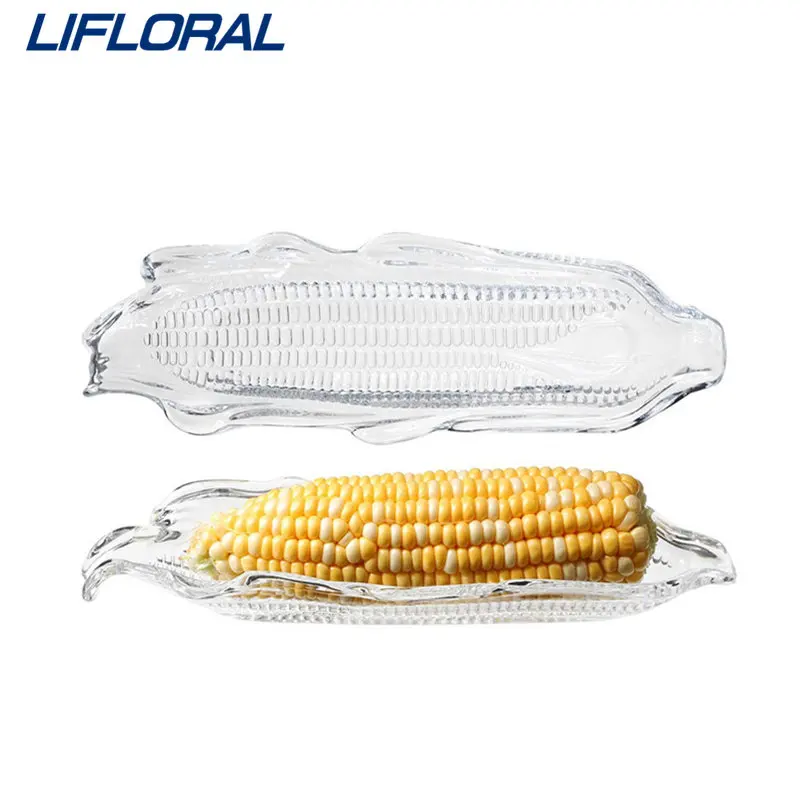 Kitchen BBQ Gadget Sets Corn Trays Fork Transparent Corn Cob Holders Barbecue Dish Tool Corn Fork Cutlery Dessert Fruit Tray