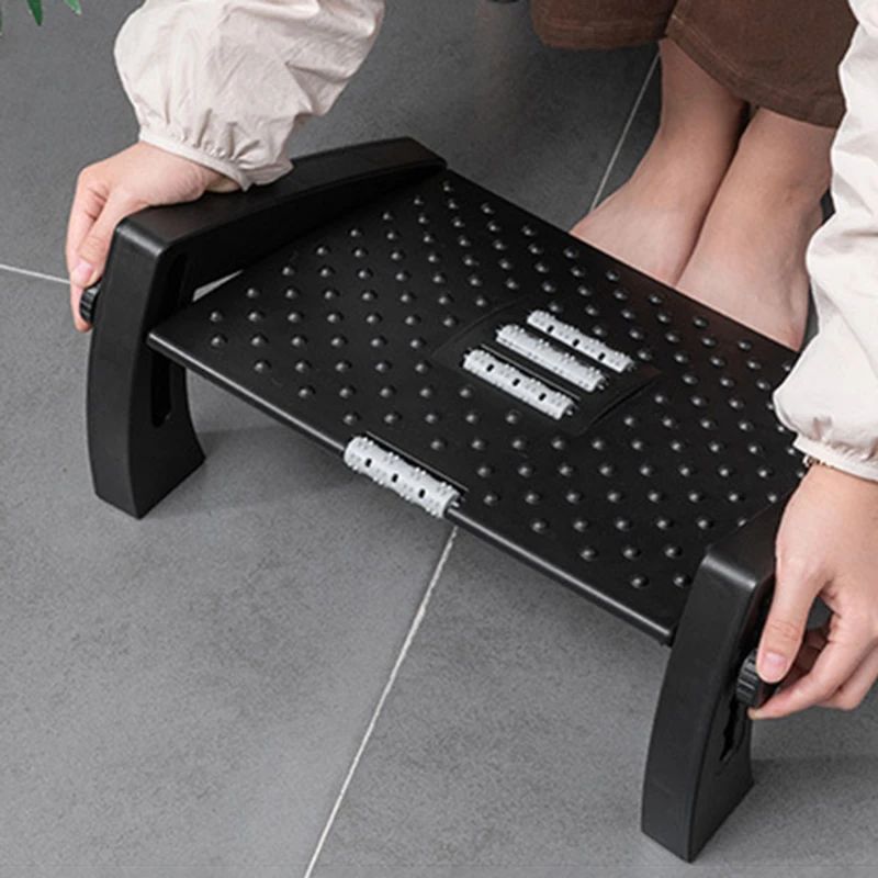 

Adjustable Footrest With Massaging Function Adjustable Height &Tilt Office Foot Rest Stool Under Desk Support New