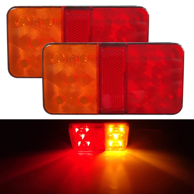 Фото 2PCS 12V 10LED Задние фары задние фары указатели поворотного сигнала стоп - огни автоприцеп автоприцеп №1