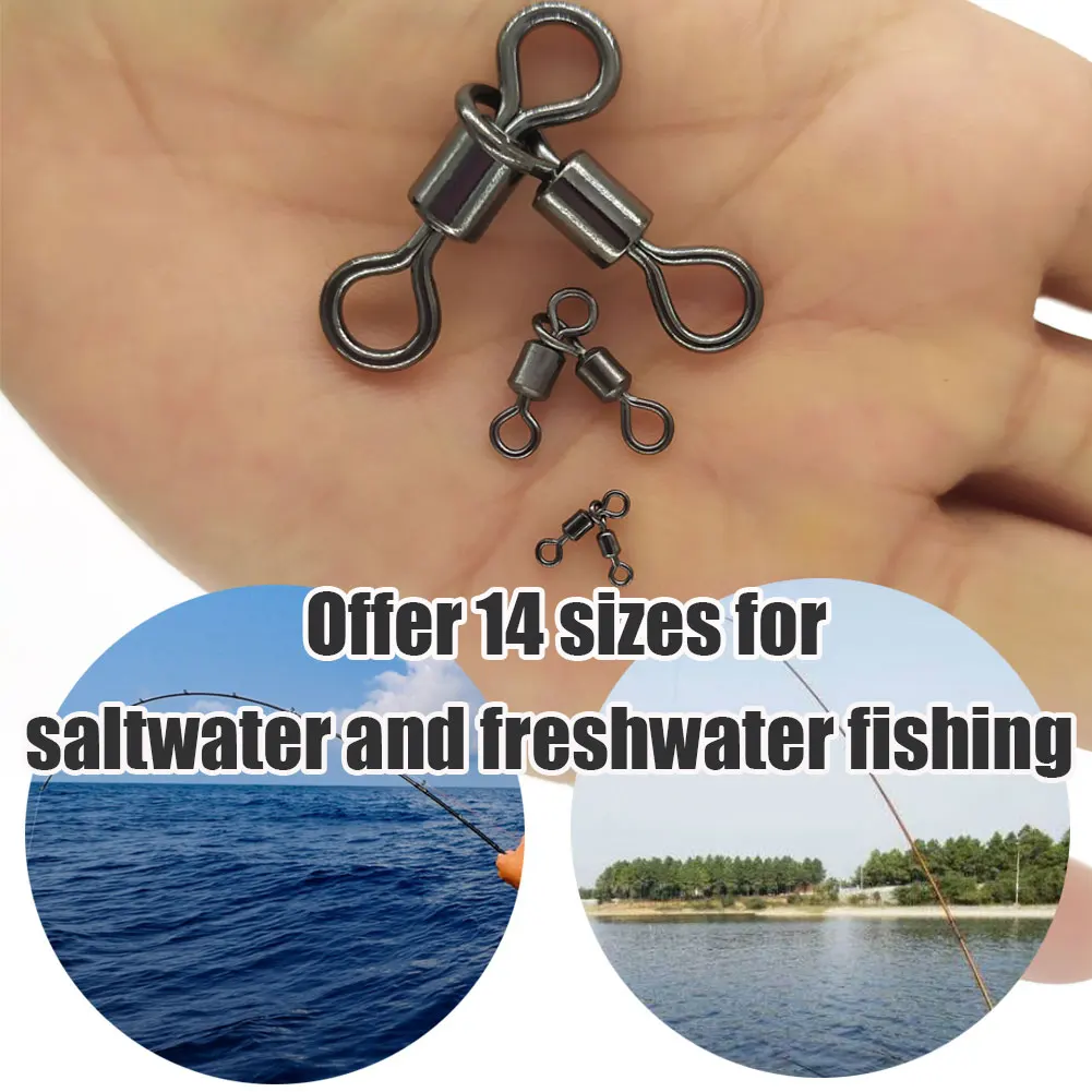 100/200/500 шт. 3-сторонние вертлюги для рыбалки перекрестные морской на окуня ствола