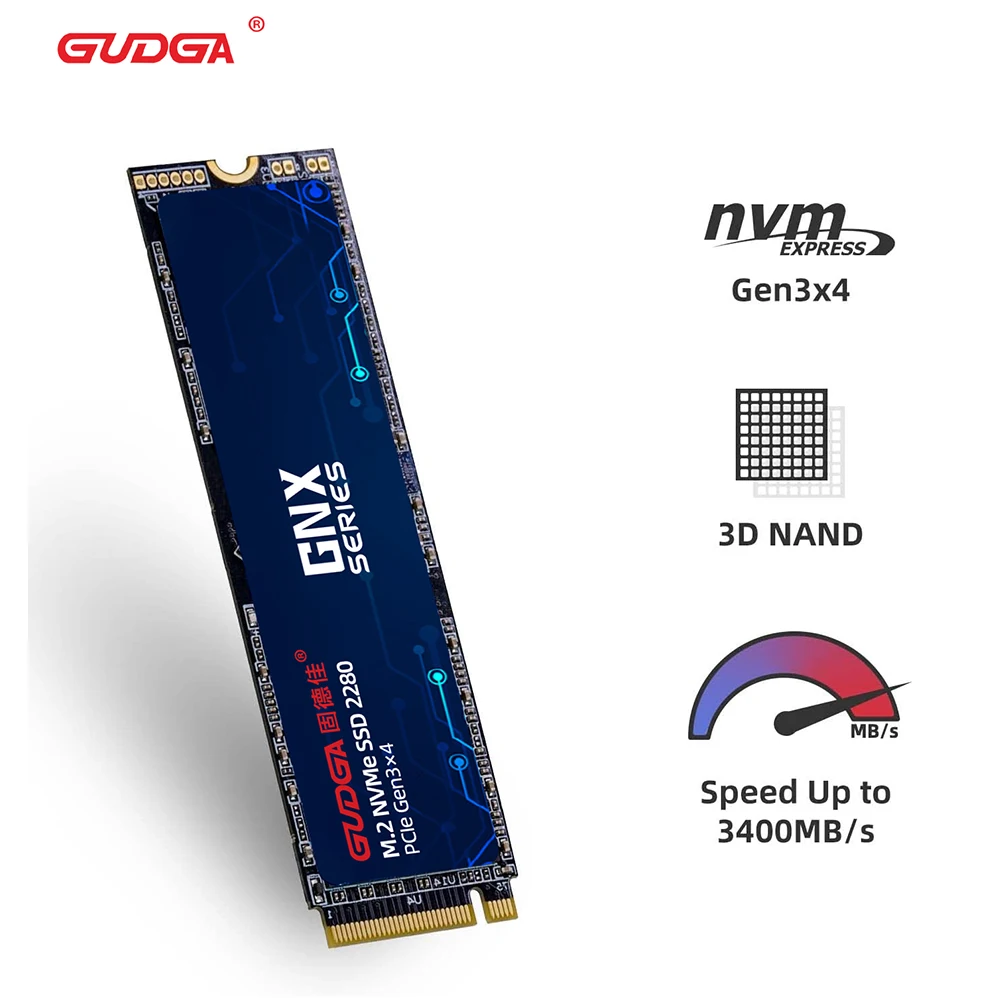 GUDGA SSD NVME M2 128g 256gb 512GB 1TB NMVE твердый жесткий диск внутренний M.2 Pci Express 3*4 для ноутбуков