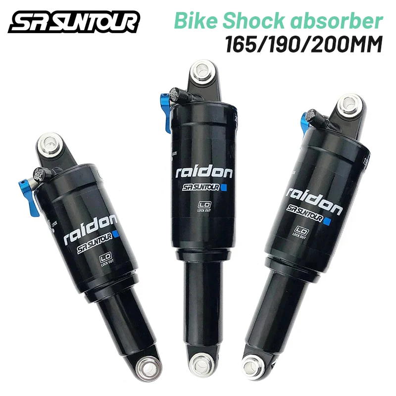 SR SUNTOUR Mountain MTB Bicycle Suspension Air Shock Absorber 165mm 190mm 200mm, with Locked MTB Bike Air Rear Shock Absorber