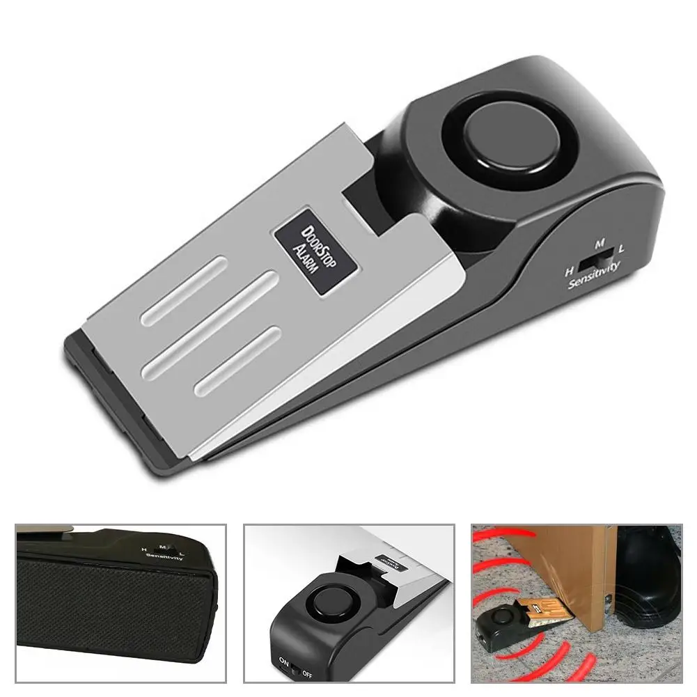 

Alarm Door Stopper 120DB Home Wedge Shaped Door Stop Stopper Door Lock Burglary Protection Secures Doors Alarm Block