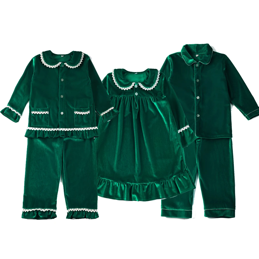 

Baby Clothes Girl Boy Pajamas Set Soft Warm Family Party Sibling Clothings Matching Christmas Velvet Kids Pyjamas 6M-12T