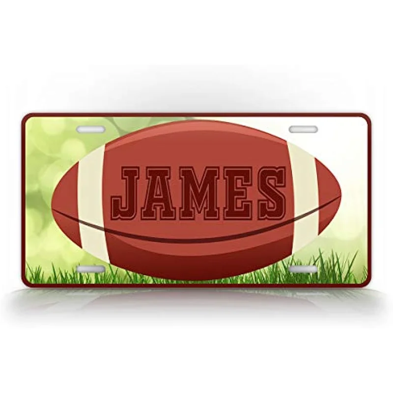 

SignsAndTagsOnline Custom Football Any Text License Plate Personalized Football Auto Tag-Wall Decoration Metal Wall Sign