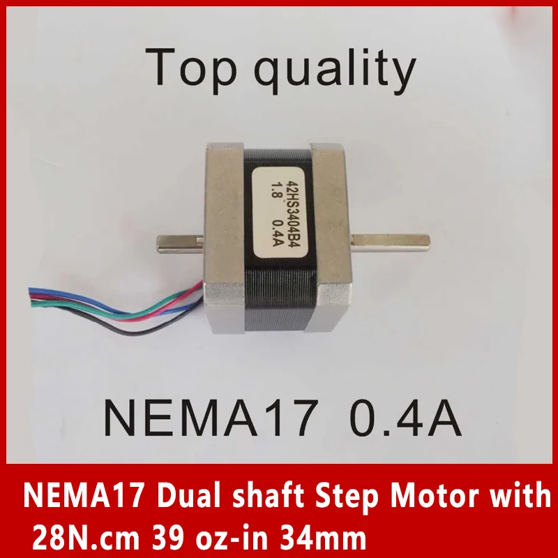 NEMA17 Двухвалальный шаговый двигатель с 28 Нм см 39 унций 34 мм CE ROHS Nema17 ЧПУ лазерная