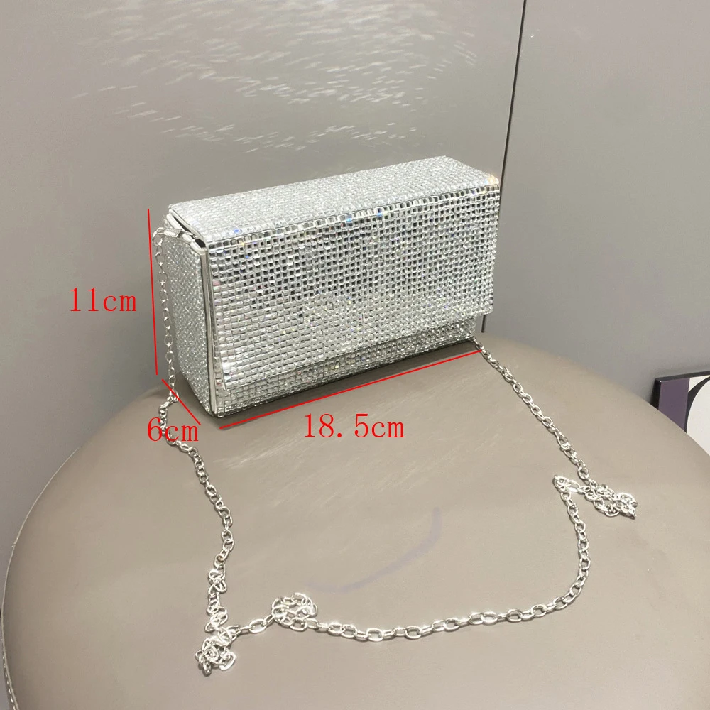 Diamond Transparent Bag Fashion Trendy Portable Acrylic Dinner Handbag For Women Shoulder Bridal Clutch Purse Luxury Wedding
