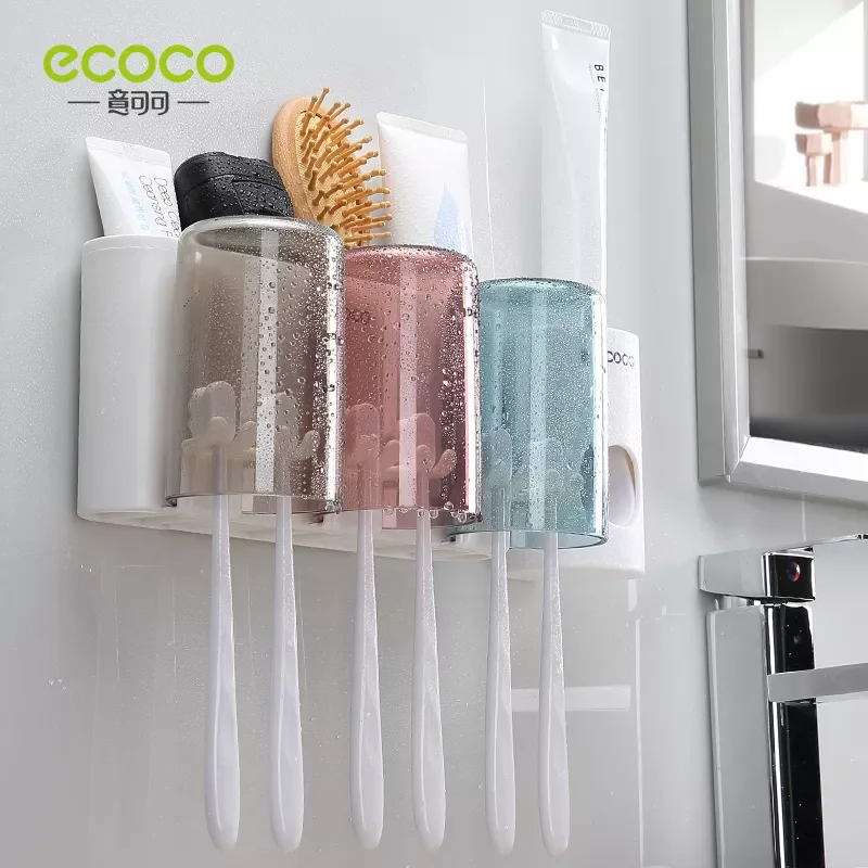 

2023 ECOCO Bathroom Toothbrush Holder Bathroom Organizer Electric Toothbrush Holder Wall Bathroom Accessories Set Home Accessori