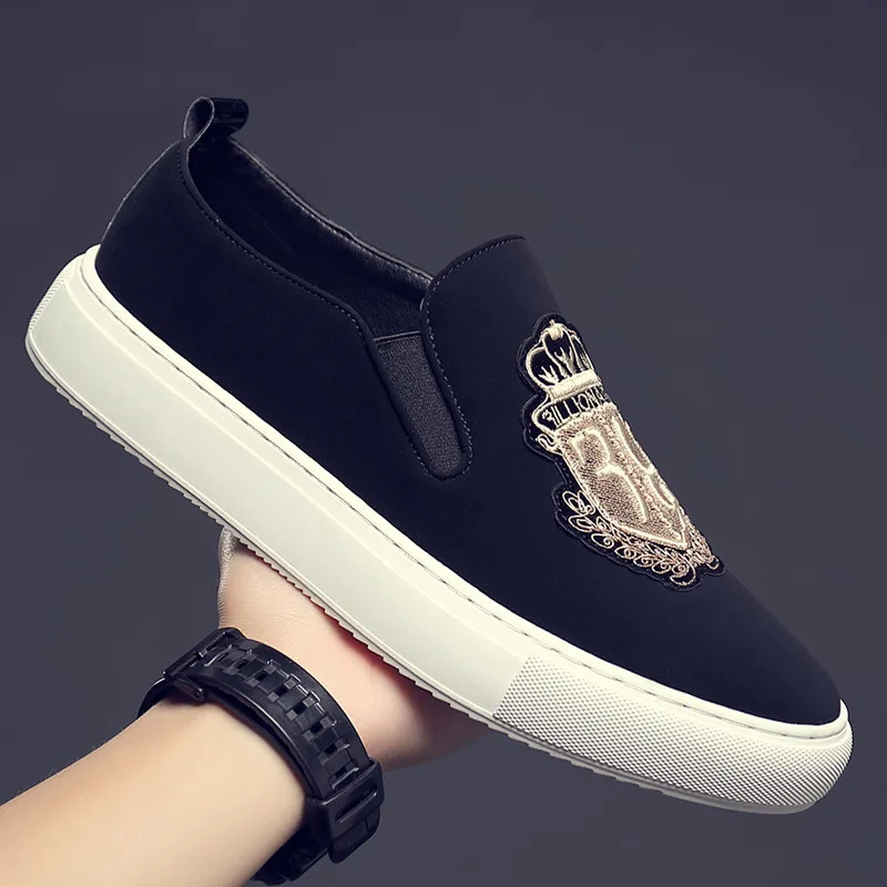 

Zapatos De Hombre Men Shoes Vulcanized Shoes Spring Autumn British Casual Shoes Lazy Loafers Embroidered Mens Tennis Men Sneaker