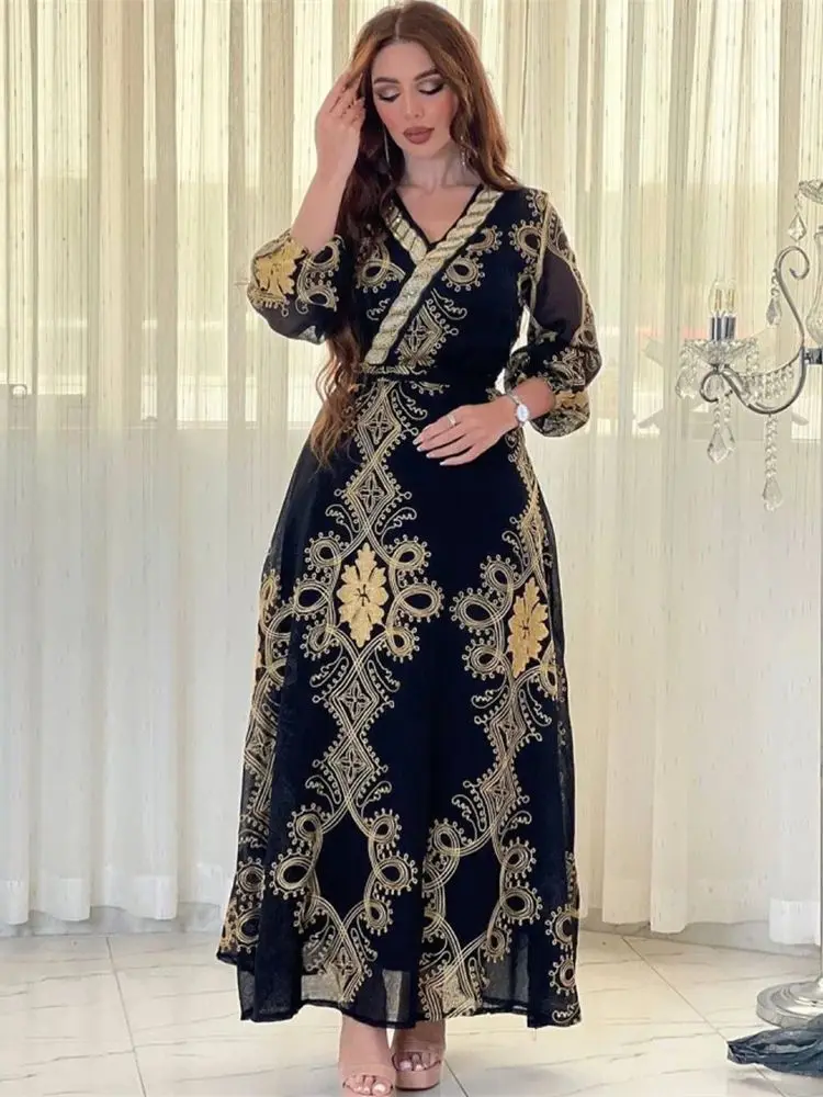 

Ramadan Eid Mubarak Party Dresses Abaya Dubai Turkey Islam Muslim Long Dress Kebaya Kaftan Robe Femme Musulmane For Women Caftan