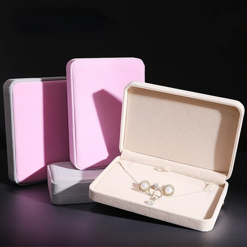 Rounded Velvet Jewelry Box Ring Necklace  Proposal Packaging Box Earring Display Box  Bracelet  Bracelet Storage Gift Box Set