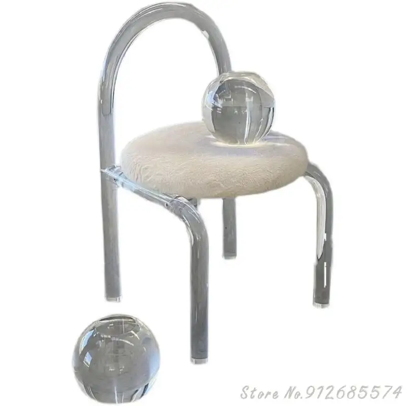 Сетчатый красный акриловый Хрустальный стул прозрачный обеденный Скандинавский