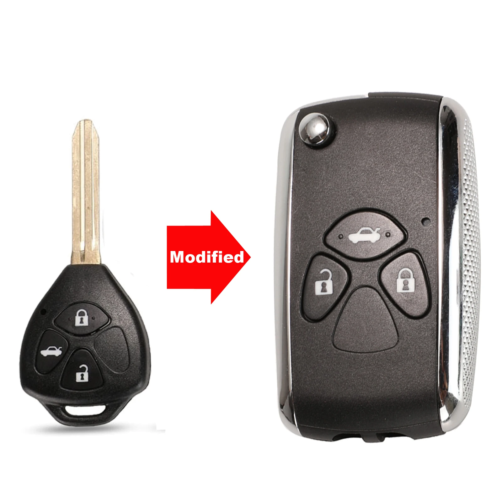 

Jingyuqin 2/3/4 кнопки модифицированный флип-пульт дистанционного управления автомобильный брелок чехол для Toyota Corolla RAV4 Camry Avlon