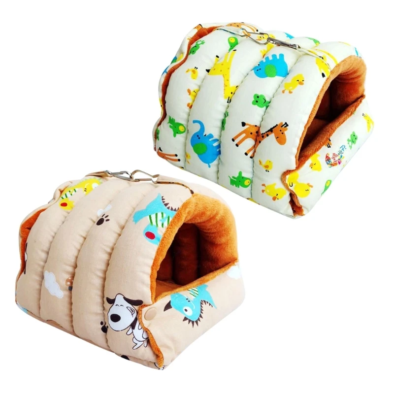 

Теплый Гамак в форме пещеры с мультяшным принтом, гнездо для попугая, аксессуары для птичьей клетки, подвесная палатка, кровать для маленьки...