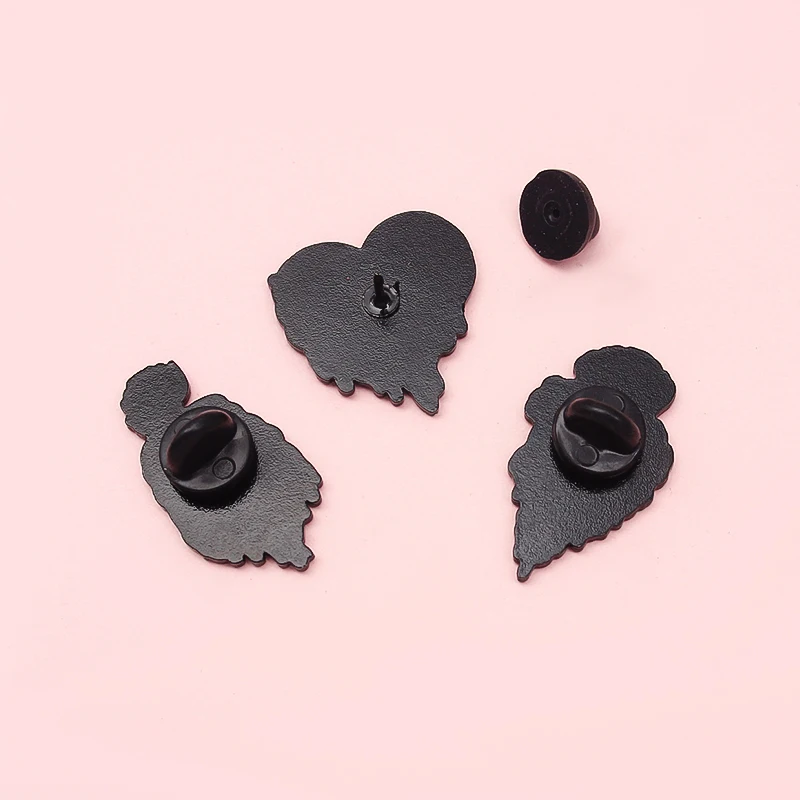 Панк Роза Цветы Скелет Эмалированная Булавка Сердце Сternum Ручная Кость Череп