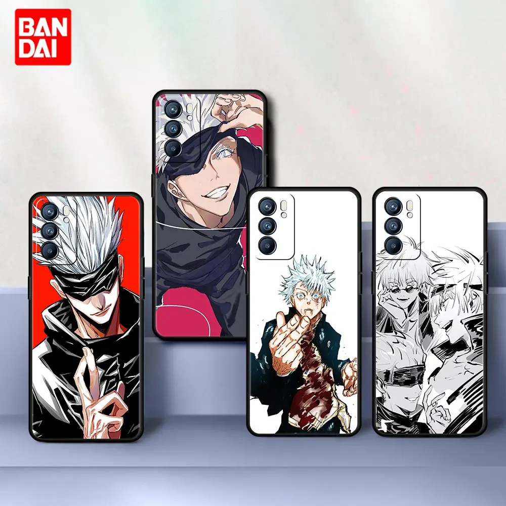 

Jujutsu Kaisen Gojo Japan Anime Case for Oppo A53 A52 A3s A12 A9 A15 A31 A54 A74 A93 A94 F5 F11 Find X2 Pro Lite Cover Silicone