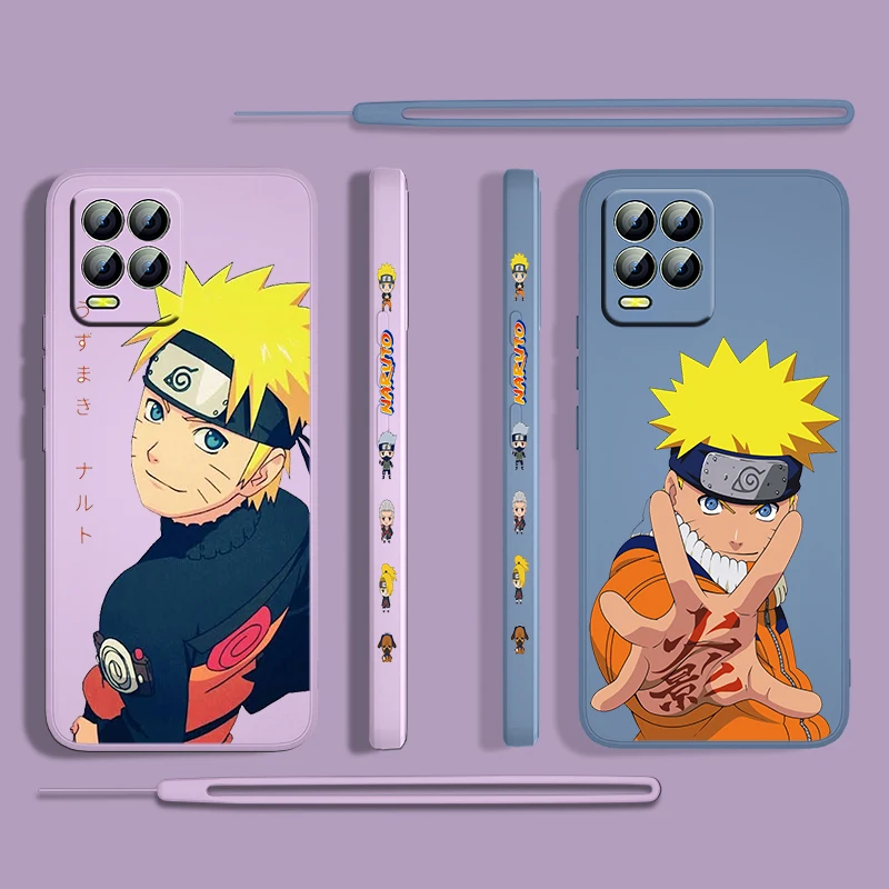 

Naruto Cool Cartoon For OPPO Realme 50i 50A 9i 8 Pro Find X3 Lite GT Master A9 2020 Liquid Left Rope Phone Case Capa Cover Funda