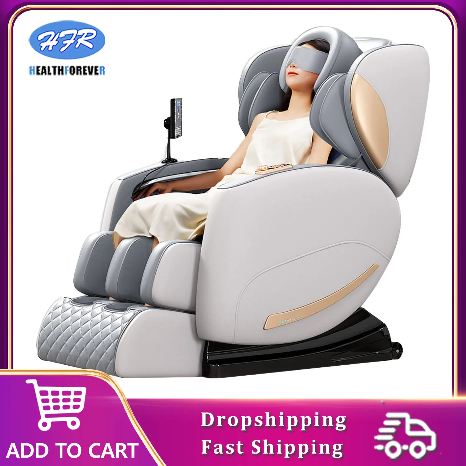 4D массажное кресло с нулевой гравитацией и подогревом офисное для шиацу