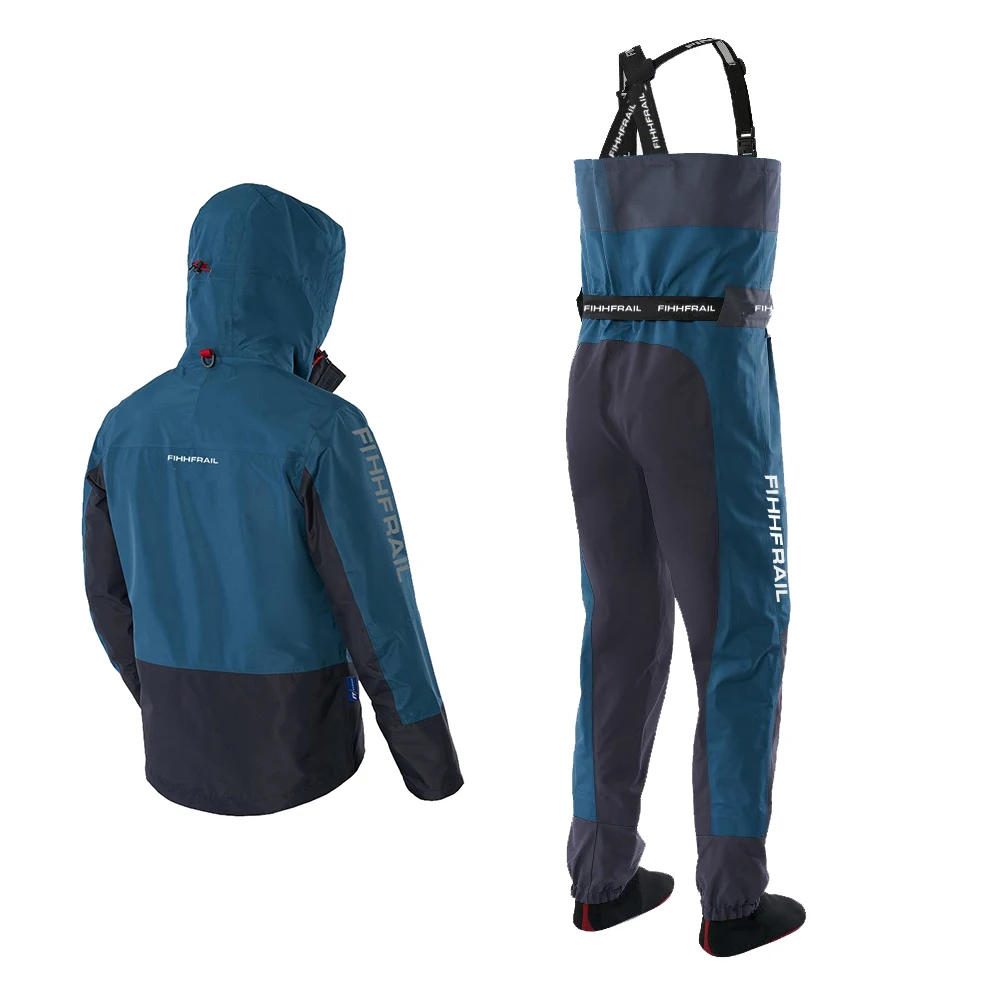 КОМПЛЕКТ AQUAMASTER синяя водонепроницаемая куртка и Wader используется для охоты
