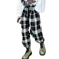 new arrivals classical plaid pants for girls fashion harem pants clothes spring autumn teenage korean casual style long trousers