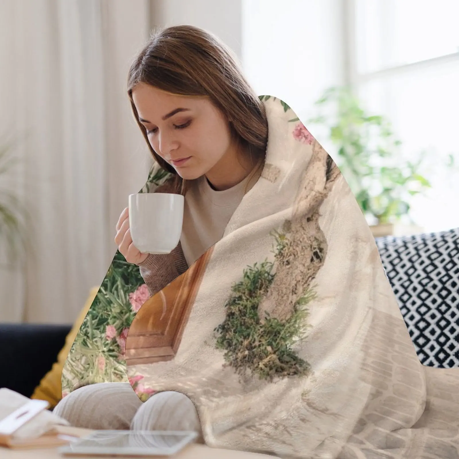 Санторини Греция Mamma Mia Розовый Олеандр Коттедж Настенные художественные принты