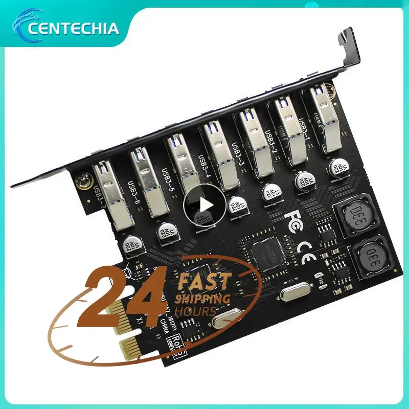 

1/2/3PCS 3.I Express Adapter PCI e to 7 Ports USB 3 Expansion Adapter Card USBIe PCI-e x1 Controller Converter for BTC Miner