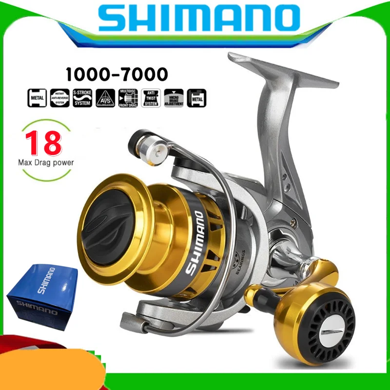 

SHIMANO Reel 1000-7000 Ultralight Metal Spool Fishing Accessories Max Drag 18kg Baitcasting Reels Saltwater Spinning Reel Tackle