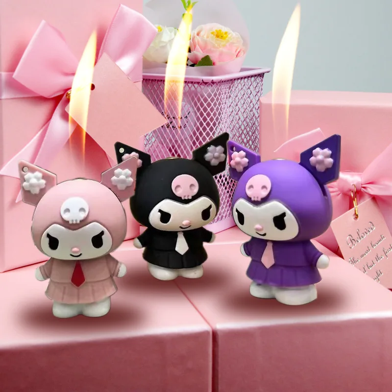 

Super Cute Metal Doll Cigarette Lighter Inflatable Butane Open Flame Garage Kit Lighter Gift for Girlfriend Smoking Accessories