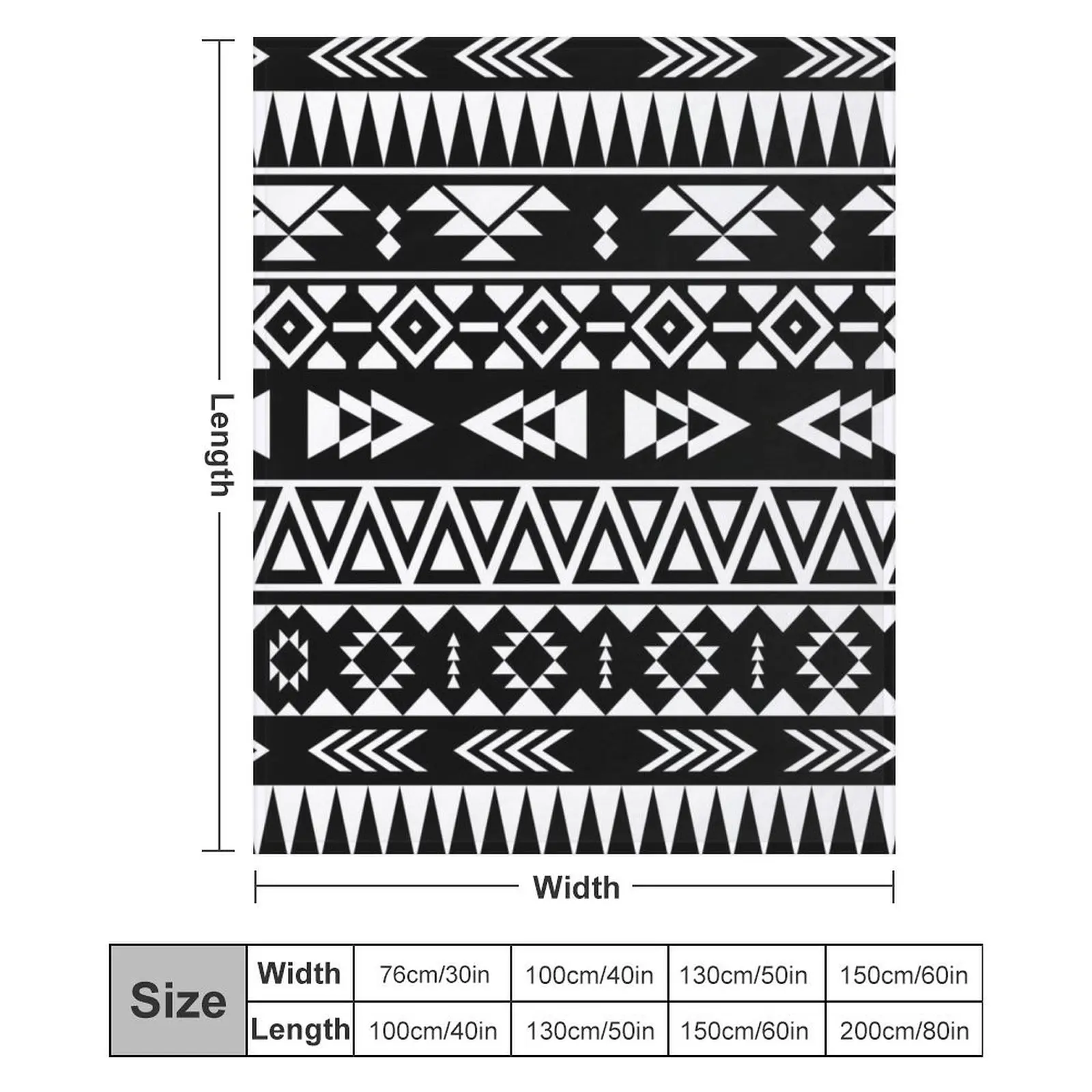 Черно-белое одеяло с геометрическим ацтекским узором декоративные одеяла для