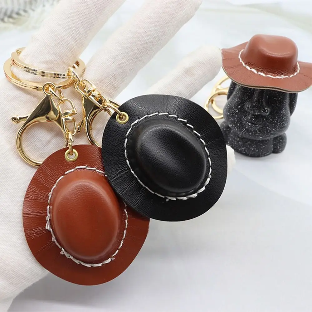 Gift Western Ring Novelty Retro Ornament Metal Key Chain Vintage Holder Keychains Leather Keychain Cowboy Hat Pendant
