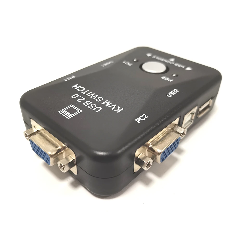 

USB KVM Switch Switcher Adapter 1920x1440 250MHz VGA Switch Splitter Box 2-in-1-out for Keyboard Mouse Monitor Computer
