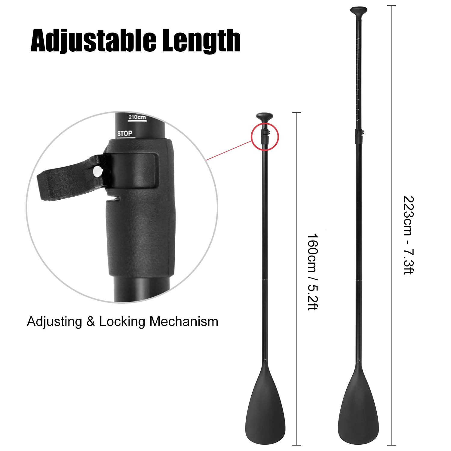 

4-Piece Dual Purpose Adjustable Paddle Kayak Boat Stand Up Paddle Board