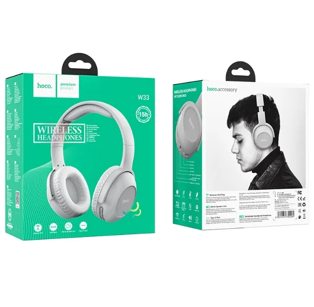 Bluetooth headphones full-size 5 0 250mAh HoCo W33 art sount | Электроника