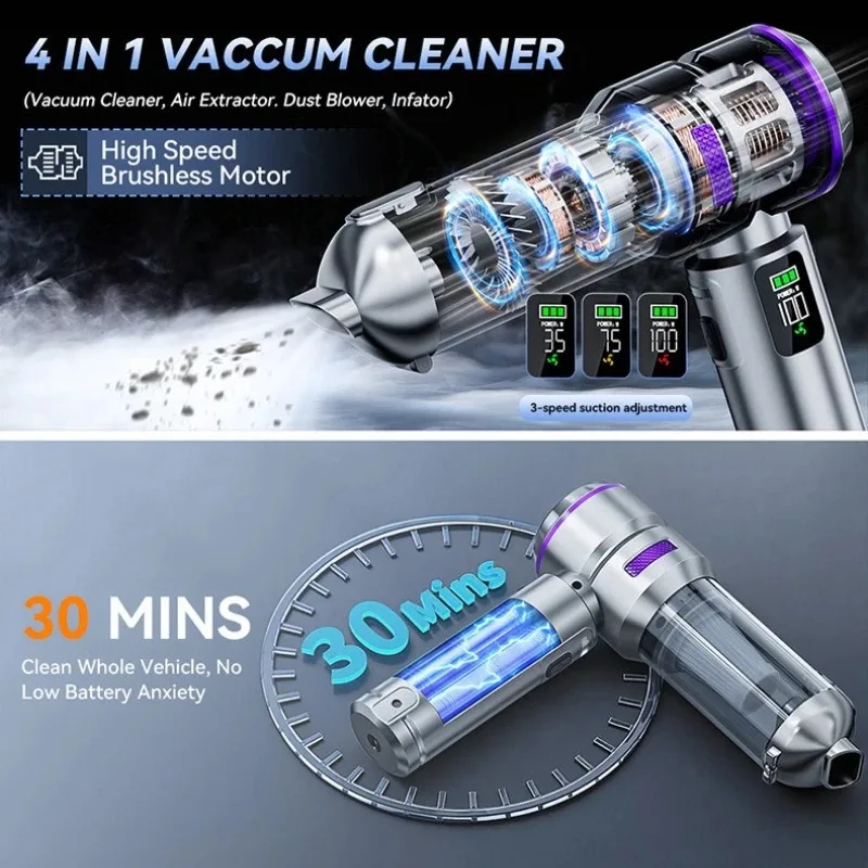 Пылесос Xiaomi Youpin, мощный портативный ручной беспроводной бесщеточный двигатель, машина для очистки, мощный пылесос, надувной насос (art.: 3920d2a9991c4) - 3920d2a9991c4