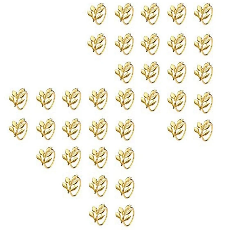 

40 шт. золотые кольца для салфеток-Золотое кольцо для салфеток-праздничные кольца для салфеток, Осенние кольца для салфеток