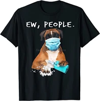 boxer ew people dog wearing a face mask t shirt